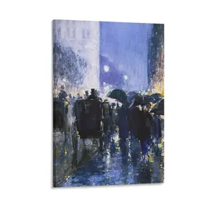 Impressionist Painter Childe Hassam Painted A Blue Night Poster2 Poster Canvas Wall Art For Bedroom Decor Bar Office Room Decor Gift