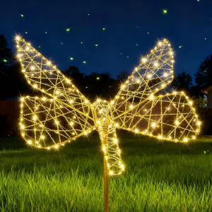 Flacchi Outdoor Solar Lights — Butterfly & Dragonfly Decorative Solar Garden Lights (240 LEDs included). Crafted from iron, solar-powered, waterproof, and easy to install; ideal for decorating pathways, gardens, patios, and courtyards.