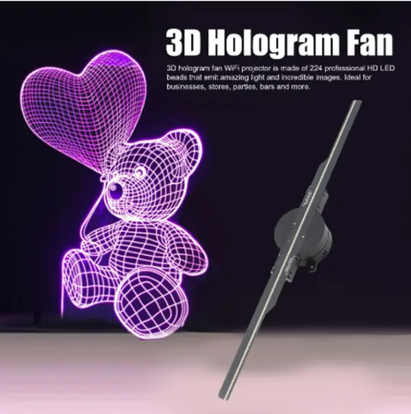 3D Hologram Fan Two Blades Hologram Projector 3D Hologram Fan