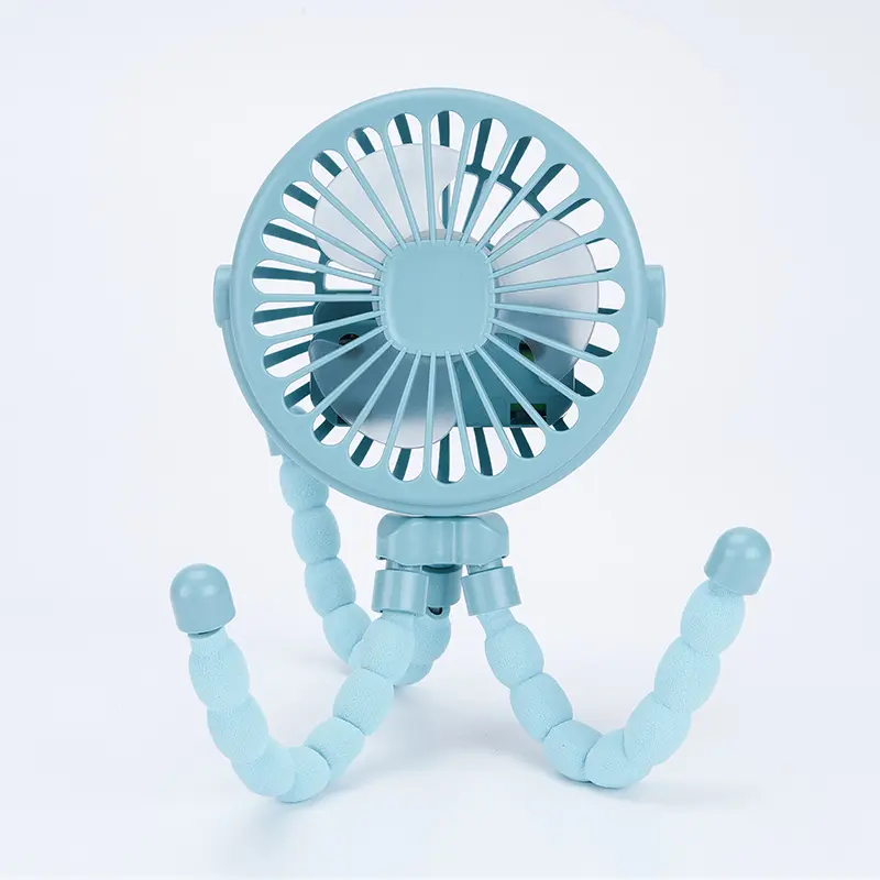 Portable Rechargeable Baby Stroller Fan 500mAh Battery 3 Speed Quiet Octopus Tripod Cooling Fan 360 Adjustable Mini Fan For Travel Camping Outdoor