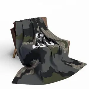 KU1U Logo With Camo Pattern Velvet Blankets, Soft Cozy Luxury Fuzzy Warm Blanket for Sofa Couch Bed Gifts Bedroom