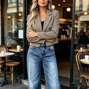 Oversized Baggy Straight Leg Jeans, High Street Fashion Casual Denim Trousers, Women's Daily Wear