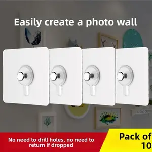 Invisible No-Punch Wall Stickers, Strong Nail Hooks for Home Decor Frames