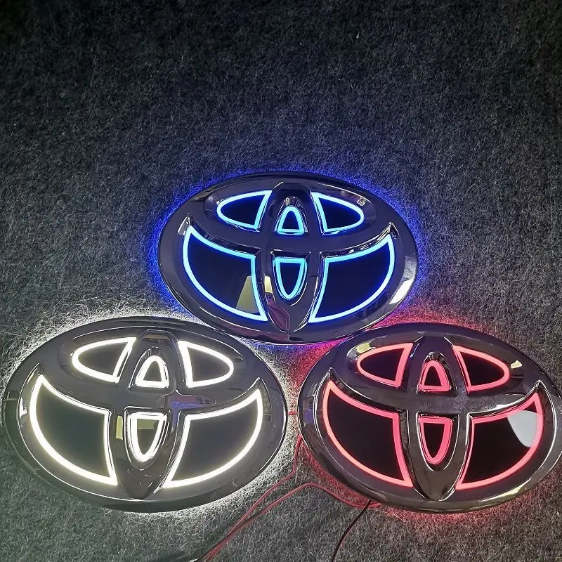 Compatible with Toyota emblem: LED light, 5D illuminated grille emblem, rear tail emblem light, Toyota illuminated emblem