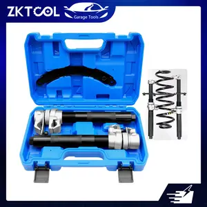ZKTOOL 3-Piece Heavy-Duty Steel Suspension Coil Spring Compressor Hand Tool Kit - Mechanic Tools and Gadgets with Knurled Rods, Safety Bracket, Safety Lock, Shock Absorber Spring Removal for Cars, Trucks, 2200lb Load Capacity
