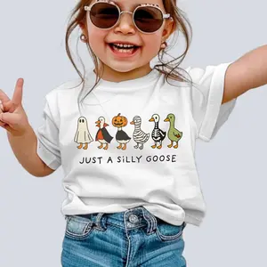 Halloween Goose Kids Shirt, Just A Spooky Goose Toddler Shirt, Funny Halloween Kids T-shirt, Cute Goose Baby, Autumn Spooky Onesie Baby Suit