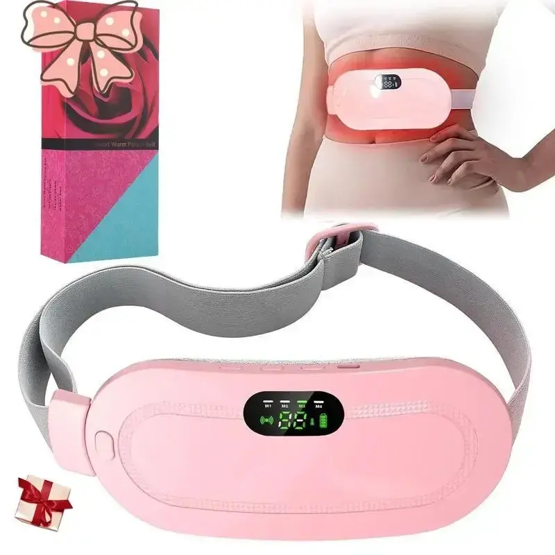Menstrual Heating Pad Smart Uterus Warmer Belt, Cordless Heating Pad, Electric Waist Belt, Waist Vibrating Abdominal Massager, Stomach Heating Pad