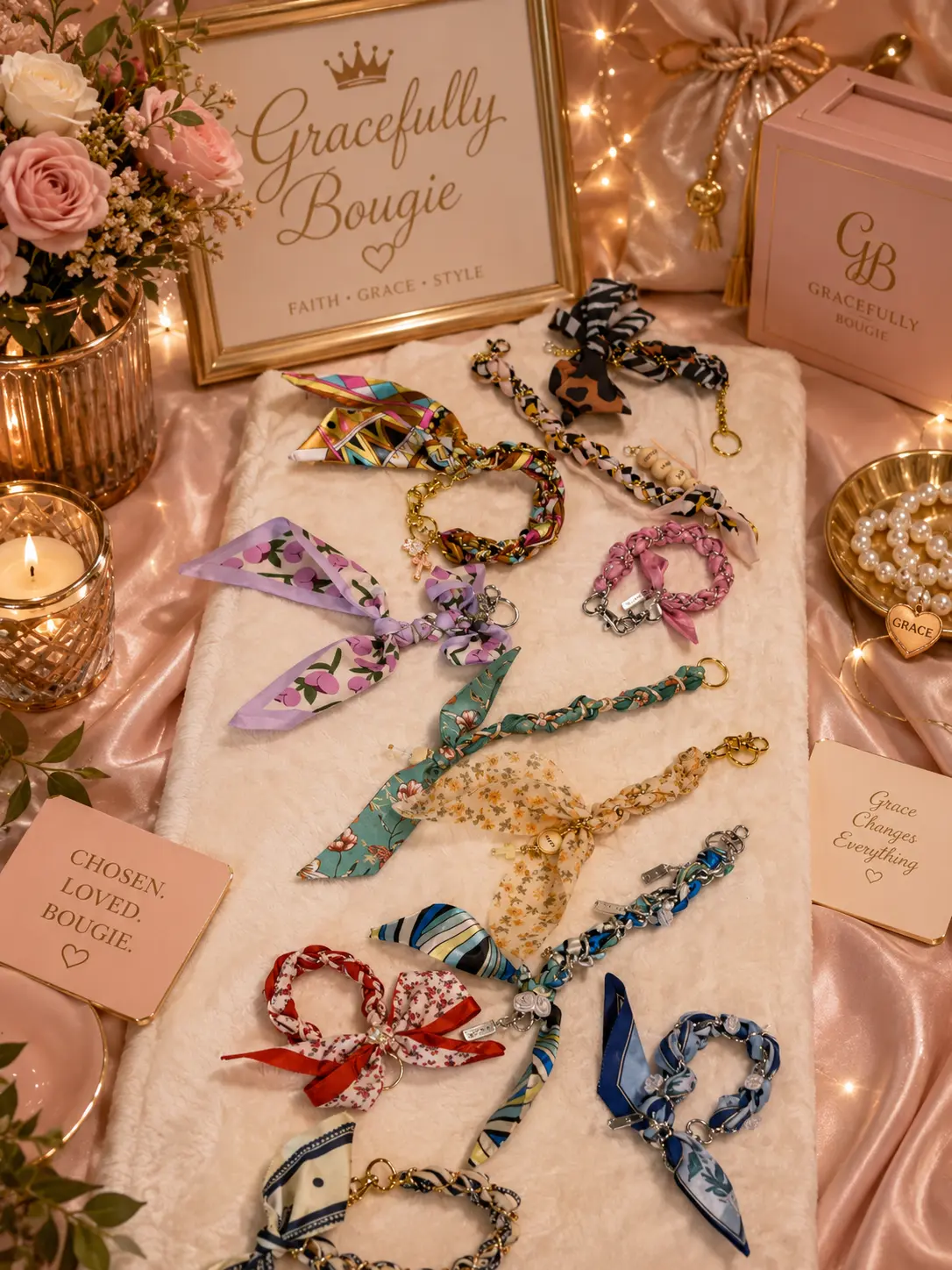 Gracefully Bougie Handmade Purse Charm Keychain