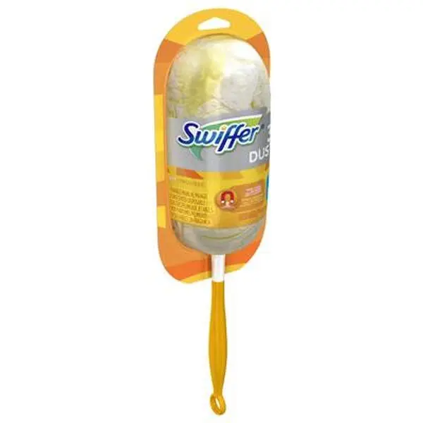 SWIFFER 92804 360 Round Duster Starter Kit - House Cleaning Tools, Duster Set, Multisurface Cleaner, 1 Handle, 2 Dust Pads, 6-Count 360 Refills, 15.5L x 4.75W x 2.25H in