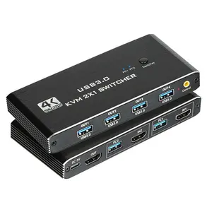2 In 1 Out HDMI KVM Switch Dual Hosts Two Computers Share One Monitor Screen