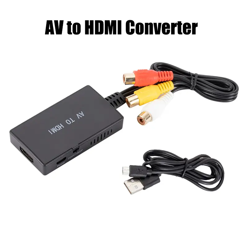RCA to HDMI Converter – 1080p & 720p (60Hz) Upscaler with Audio Port, Plug & Play, Compatible with VCR, DVD Player, Gaming Consoles, HDTV – PAL/NTSC Support