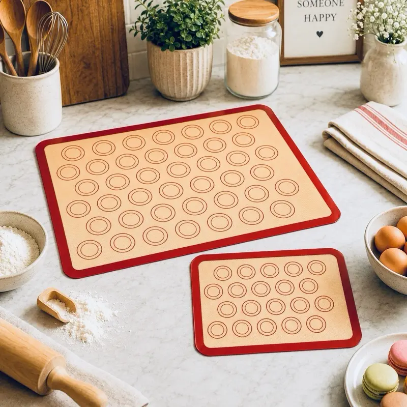 2026 New 2pc Nonstick Silicone Half & Quarter Sheets Set - Anti-Stick, Silicone-Based, Oven-Ready Rectangle Tray Baking Sheets, Reusable Heat-Resistant Bakeware, Dishwasher-Safe Oven Liner for Macarons, Pastry, Anti-Stick Baking Sheets