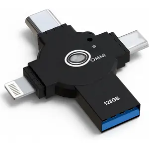 (R) Omni X - 128GB - Secure Photo & Video Backup and Transfer | Digital File Organization | USB & Multiport Connection for Phones, Tablets and Computers | Portable Memory | External Storage