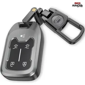 Compatible with 2019 2020 2021 2022 2023 GMC Sierra & Chevy Silverado 1500 2500HD 3500HD, Chevy GMC Key Fob Cover with Keychain, Easy Installation No Screws Required Car Remote Key Case Accessory