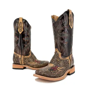 Women's Bulldog Hand Tooled Boots - Long Horn