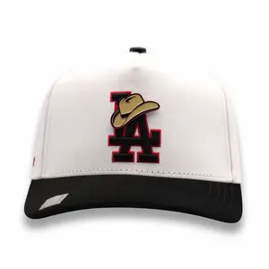 "SOMBRERO" WHITE & BLACK SNAPBACK HAT with Distinctive Logo and Adjustable Fit