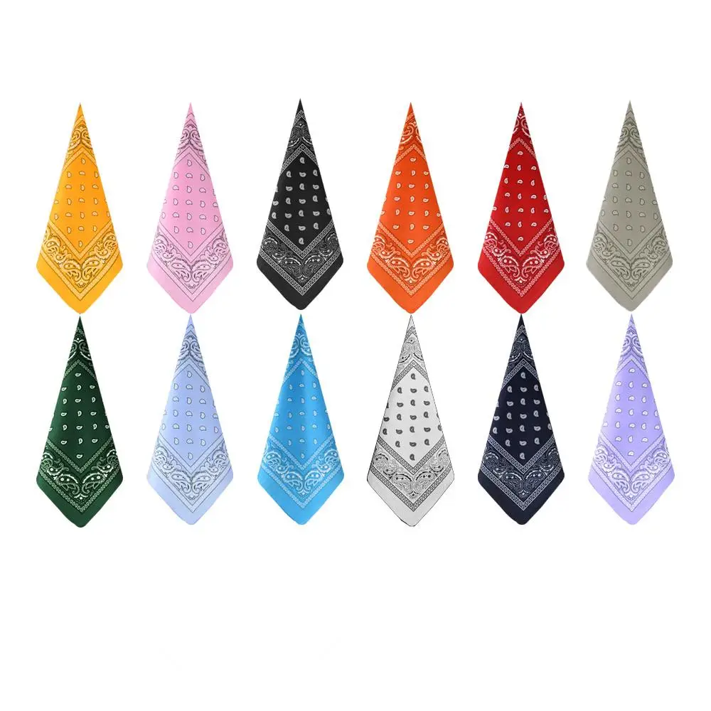 Paisley Print Bandana (12pcs/set), Square Neckerchief, Sports Head Wrap, Fashion Wristband, Outdoor Sports Accessories