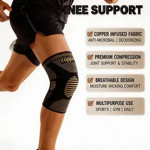 2pack-Knee Support Braces for Men and Women-Copper Compression Sleeve for Arthritis, Joint Pain and Sports Support