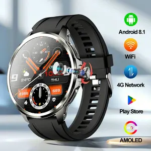 H99 AMOLED Smart Watch Android 8.1 4G/5G SIM Card Cellular Smartwatch 3+32GB WiFi GPS NFC Rotating Camera Sport Watches Men 2025 Wearable Adapter Bluetooth Android Phone Charging Connection 2100mAh Battery 180° Rotating HD Camera reloj inteligente