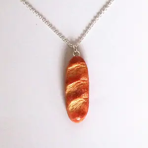 Polymer Clay French Baguette Charm, Necklace, Keychain | Unique Gift | Food Jewelry