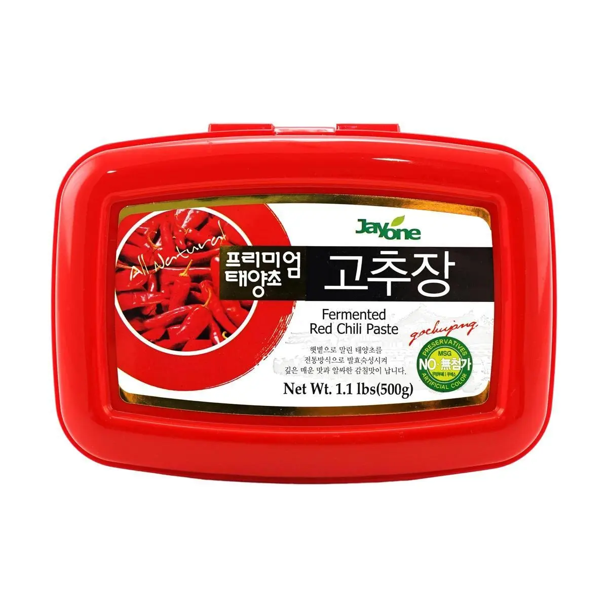JAYONE Korean Gochujang - Authentic Korean Chili Paste, 500g Jar - Spicy Fermented Seasoning for Bibimbap, Stews, Marinades