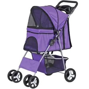 Segawe 4 Wheel Foldable Dog Pet Stroller - Purple Segawe 4 Wheel Foldable Dog Pet Stroller - Purple