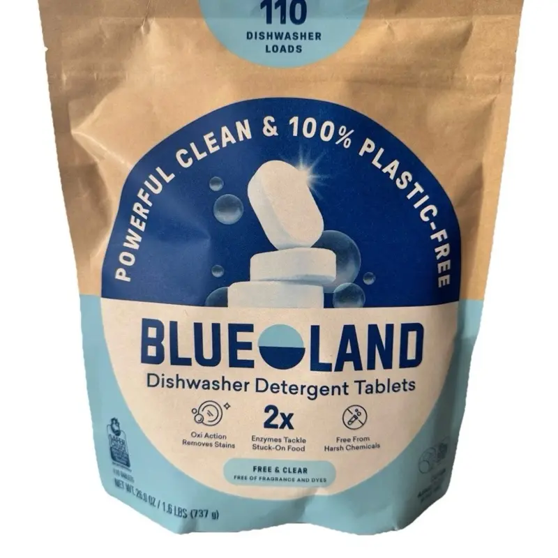 Blueland Fragrance-Free Plant-Based Solid Dishwasher Detergent Tablets - 110 Tabs, Natural Eco-Friendly Nontoxic Residue-Free Household Kitchen Cleaning Supplies for All Seasons Home Care