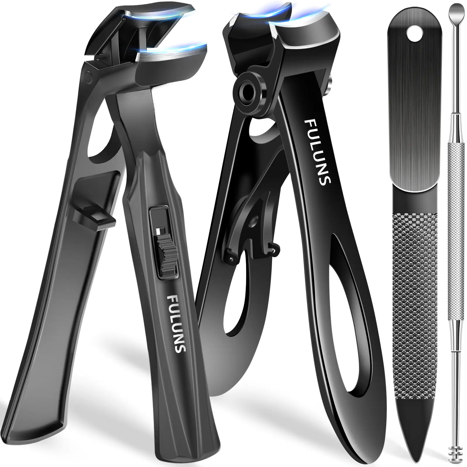 Toenail Clippers for Thick Toenails for Seniors, Angled Large Nail Clippers for Men with Catcher, Heavy Duty Toenail Clippers with Wide Opening Fingernail Clipper Nail Cutter Gifts for Men Women