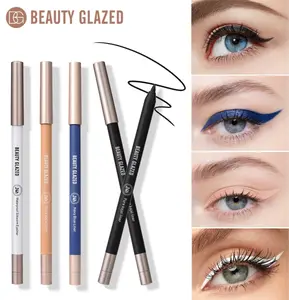 Beauty Glazed 4-Pcs Long-Lasting Waterproof Gel Eyeliner Pencil Set - Black Blue White Nude Shades Easy to Use Suitable for All Skin Types