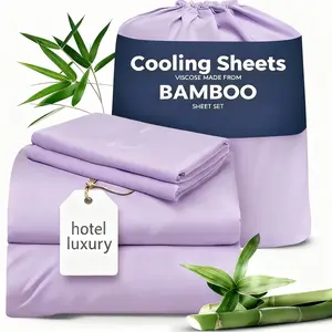 MUXHOMO 3/4 PCS Cooling Sheets Set - Bamboo Bed Sheets Set Queen Size - Luxury Fitted Sheet Set - 1660TC Ultra Soft Children Sheet & Pillowcase Sets - Deep Pockets - Unmatched Comfort & Softness Sleep - Perfect Fit For All Beds Set - GREAT GIFTS
