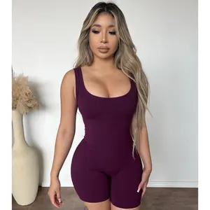 Ally Sleeveless Romper (Beet)