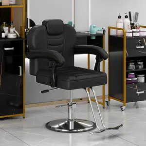 Hydraulic Reclining Barber Chair Salon Equipment, 360° Swivel Beauty Chair for Hair Styling, Tattoo, Shampoo, Heavy Duty Pump Supports 330 Lbs, Professional Salon Stylist Chair for Salon, Spa, Tattoo Studio