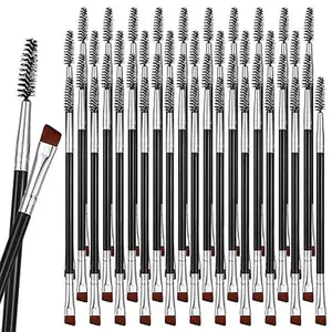 50 Pieces Eyebrow Brush for Makeup Brow Brush Flat Double Angled Eyelash Brush Spoolie Brush for Thin Precision Application Blending of Eye Brow Powders