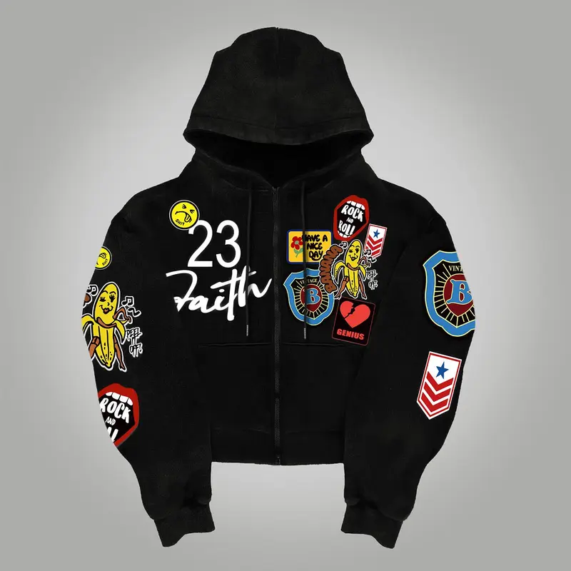 Unisex Letter & Figure Print Zip Up Hoodie, Casual Regular Fit Long Sleeve Drawstring Pocket Hooded Top for Fall & Winter, Men's Top for Daily Wear, Streetwear Hoodie, Casual Hooded Sweatshirt, All Genders Hoodies