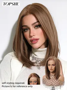 Topshe 13x6 Glueless HD Lace Front Wig, Straight Hair, Short Bob Style, Heat Resistant, Comfortable & Easy to Wear, Trendy Must-Have