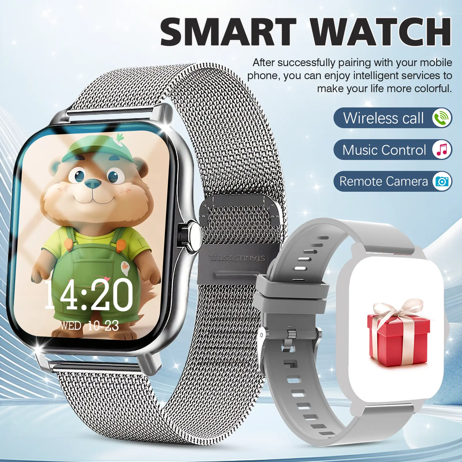 Smartwatch for Outdoor Lovers - HD Wireless Call, Message Notification & Reminder, Pedometer, Multiple Sports Modes for Running/Cycling, Weather Forecast, Wireless Connection, Rechargeable Battery, Unisex, Multifunctional Smartwatch, Sports Smartwatches