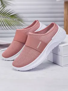 Women's Slip-On Lazy Shoes, Breathable Mesh Summer Walking Shoes, Soft Sole Anti-Slip Mom Shoes, Comfortable and Stylish Footwear, Breathable Slip Ons