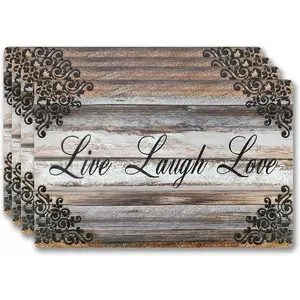 Rectangular Placemats Set of 4-Non Slip Place Mats Ideal for Indoor and Outdoor Dining Table-Washable and Heat Resistant Table Mat for Kitchen Tables