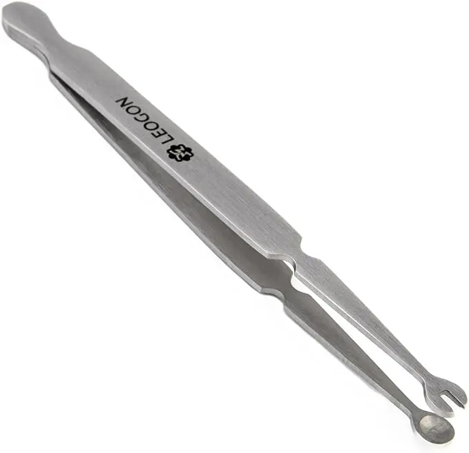 Piercing Tweezer Ball Grabber Tool | Stainless Steel Piercing Clamps Pliers for Tongue Rings, Labret, Earrings & All Piercings (4.5")