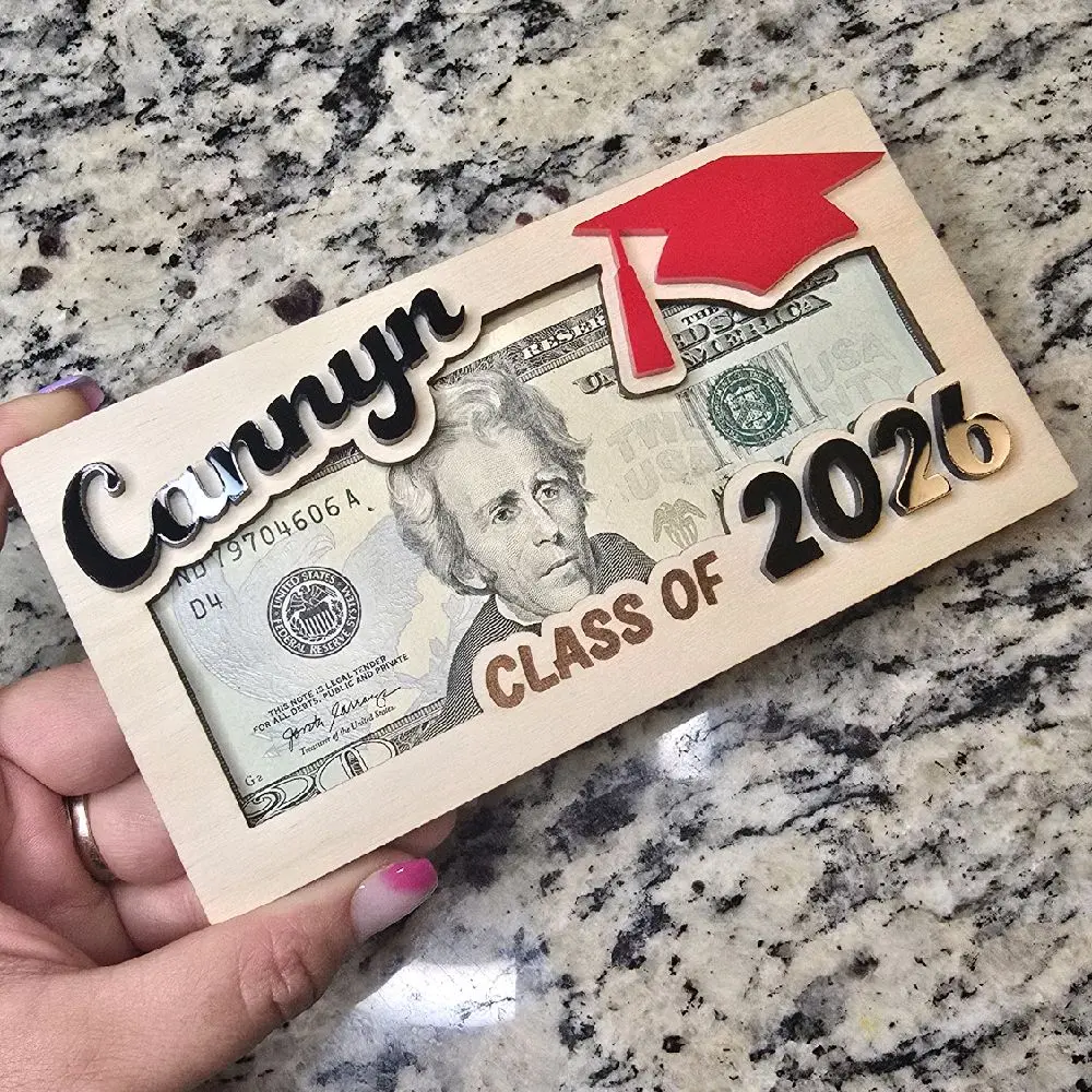 Graduation Gift Money Holder, Money box, Bill Holder, Wooden, grad gift, graduation2025, Piggy