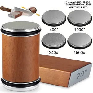 Rolling Knife Sharpener, 1 Box Manual Knife Sharpener with Storage Box, Knife Sharpening Tool, Kitchen Gadgets, Gift for Men, Wooden