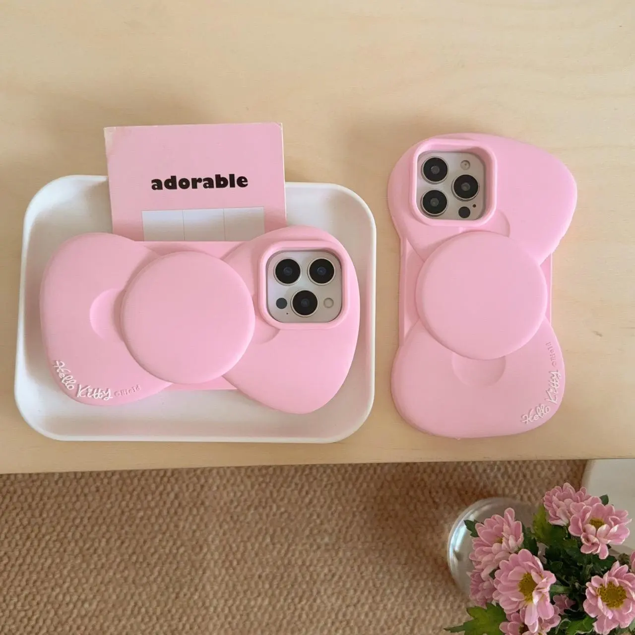 Cute Pink Bow Silicone Smartphone Case - Fashionable Creative Cellphone Cover, Protective Casing for iPhone 12/13/14/15/16 Pro Max Mobile Phone Accessories