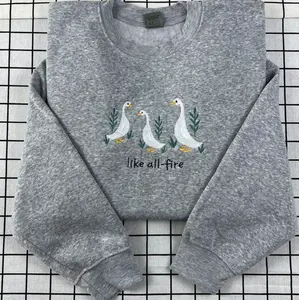 Like All Fire Goose Embroidered Sweatshirt Sweatshirt, Goose Shirt, Cute Goose, Sunrise on the Reaping, The Hunger Games, Suzanne Collins