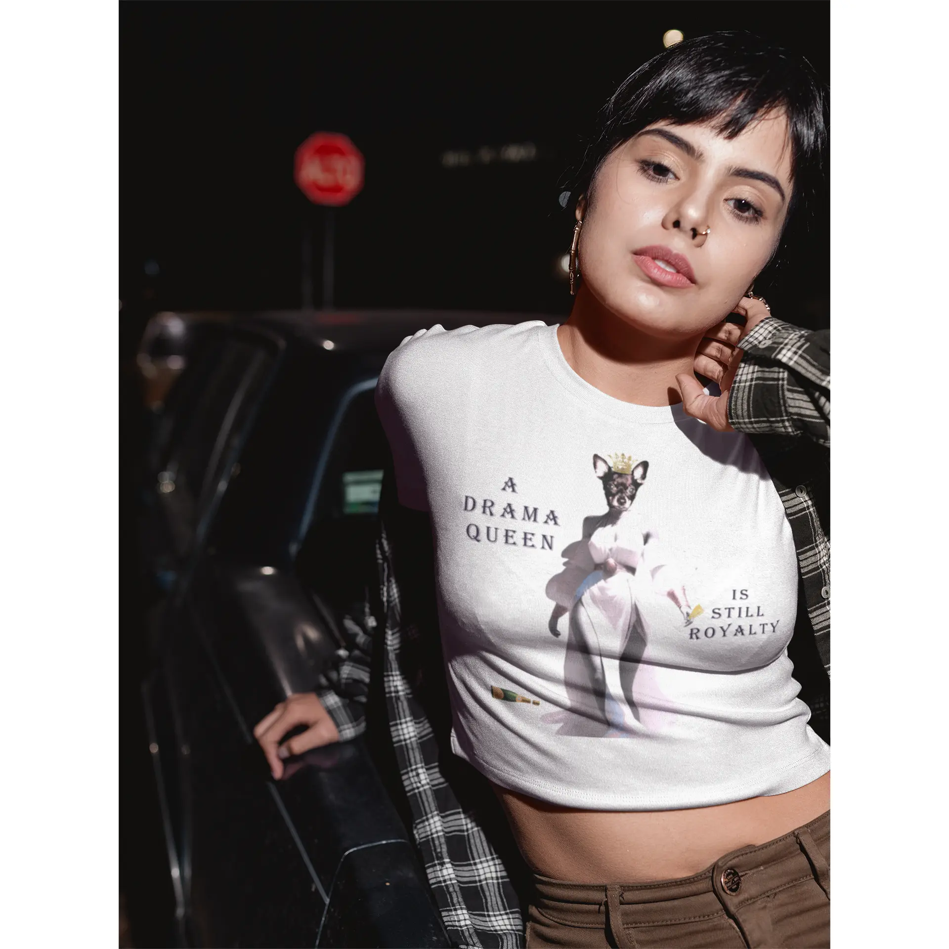 Women's Baby Tee, Drama Queen Princess Shirt, Funny Graphic Tee, Women's Graphic T-Shirt, Gift for Her, Women's Fashion Top