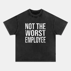 Funny Quote Unisex Oversized Acid Wash Crew Neck Regular Fit Cotton Fabric Casual Comfort Breathable Short Sleeve Funny T-shirts Fashion Men&Women's Top for Daily Wear 111004