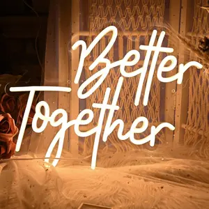 SERBASIC Dimmable "Better Together" Neon Sign - with ON/OFF Switch, Novelty Wall Decor for Home Living Room, Gaming Room, Party Gift
