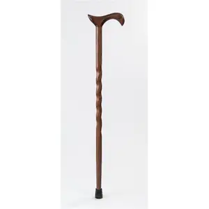 Brazos Walking Sticks DHTC1-R-34 34 in. Twisted Oak Or Ash Derby Walking Cane- Red