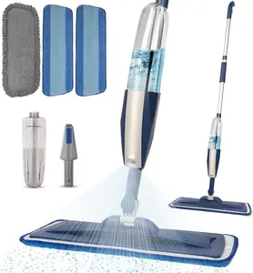 Wet Spray Mop with Refillable Bottle and 3 Washable Pads for Hardwood, Laminate, and Ceramic Floors - Purple
