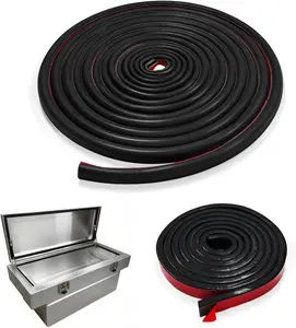 Heavy Duty Dual Weather Seal for Truck Toolbox 15ft Seal Strip & 8ft Flat Gasket, Self Adhesive Rubber Kit for Cab, Door, RV, Tool Box to Keep Out Water, Dust and Noise