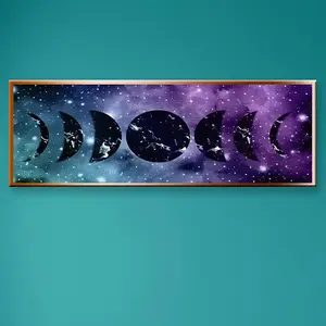 Moon Pattern DIY Diamond Art Painting Kit without Frame, 5D Diamond Art Painting Cross Stitch Kit, DIY Decor Painting for Bedroom Living Room, Wall Art Painting, Handicraft